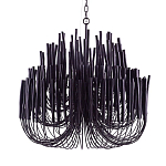 Люстра черная с несколькими ярусами деревянных палочек Bright Wooden Chandelier варинант исполнения - 9 | Loft Concept в Липецке