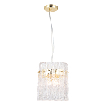 Подвесной светильник цилиндрической формы с текстурными стеклянными элементами Textured Glass Chandelier варинант исполнения - 3 | Loft Concept в Липецке