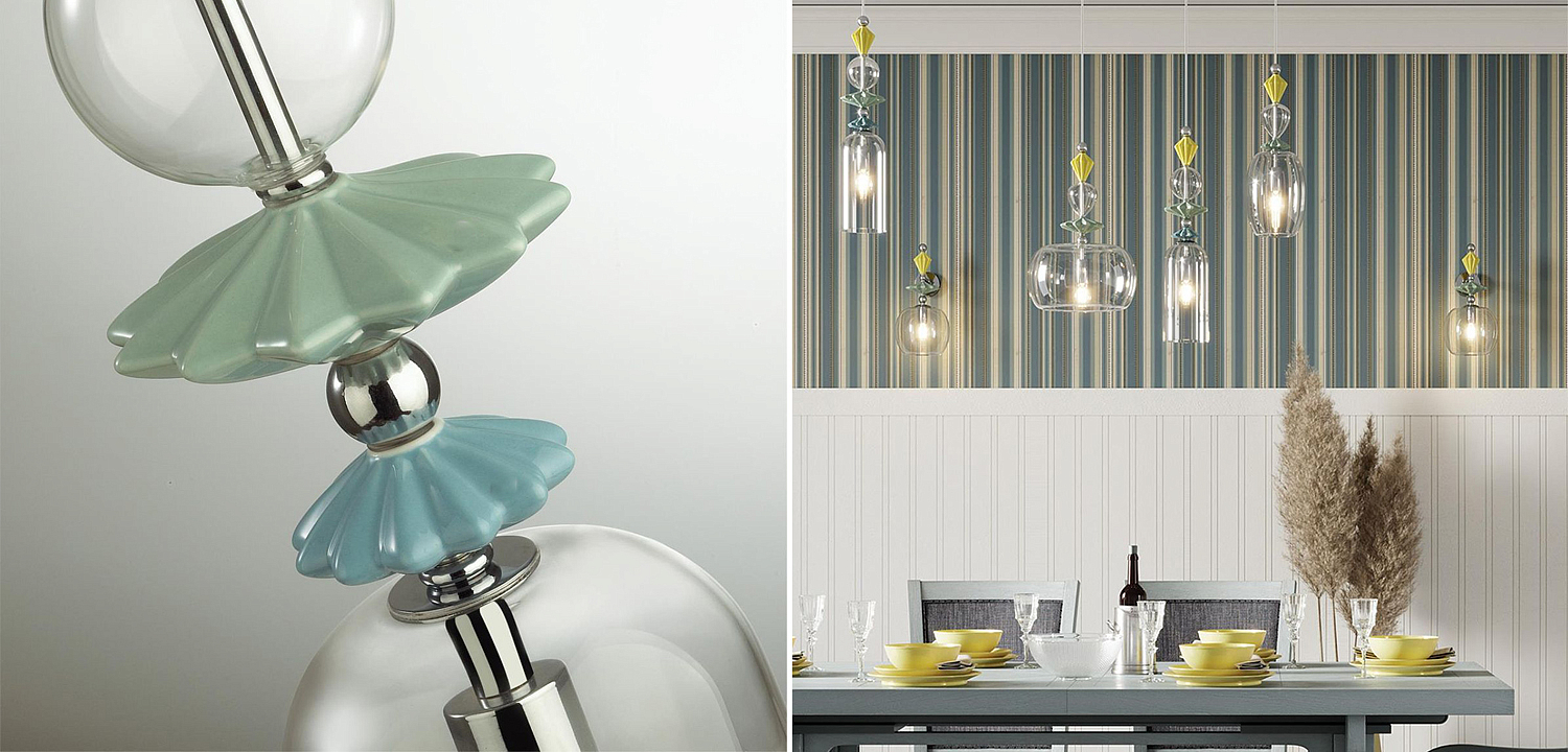 Подвесной светильник Iris Glas hanging lamp candy C chrome Подвесной светильник Iris Glas hanging lamp candy C chrome - Loft-Concept в Липецке