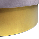 Пуф фиолетовый велюр на золотом металлическом основании Golden Belt варинант исполнения - 3 | Loft Concept в Липецке