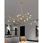 Люстра в виде золотой ветки с цветами Glass Flower Pendant Light варинант исполнения - 6 | Loft Concept в Липецке