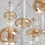 Люстра с плафонами из прозрачного и янтарного стекла в виде шаров и ромбов Gabriel Scott Luna варинант исполнения - 4 | Loft Concept в Липецке