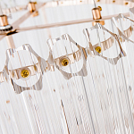 Люстра подвесная круглая с прозрачными хрустальными трубками и золотистым каркасом Диаметр 44 см Hexagon Tube Light варинант исполнения - 3 | Loft Concept в Липецке