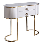 Консоль с белая овальная с мраморной столешницей Thoroughbass  варинант исполнения - 1 | Loft Concept в Липецке