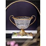 Чаша из прозрачного стекла с ручками и ободком из бронзы Eden Garden варинант исполнения - 2 | Loft Concept в Липецке