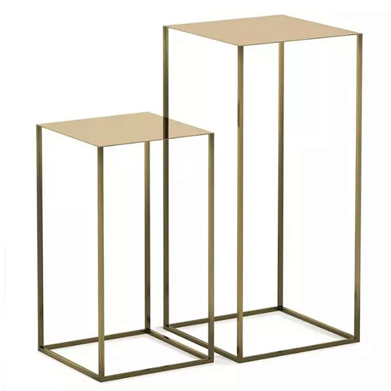 Набор из 2-х кофейных золотистых столиков Coffee Golden Tables Золотой Набор из 2-х кофейных золотистых столиков Coffee Golden Tables Золотой в Липецке | Loft Concept