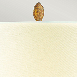 Настольная лампа с кремовым льняным цилиндрическим абажуром и ножкой в форме золотистой ветки Gilded Nola варинант исполнения - 2 | Loft Concept в Липецке