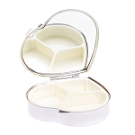 Таблетница карманная в форме сердца с 3-мя отделениями с зеркалом и накладкой из натурального камня Малахит Silver Stone Pillboxes варинант исполнения - 3 | Loft Concept в Липецке