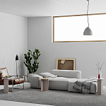 Стол журнальный бежево-серый из 3-х частей со столешницами в виде геометрических элементов MUND SIDE TABLE LIGHT MOCHA варинант исполнения - 2 | Loft Concept в Липецке