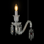 Подвесной светильник стеклянный в виде канделябра Curved Glass Chandelier варинант исполнения - 6 | Loft Concept в Липецке