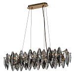 Люстра подвесная с овальными подвесками из стекла дымчатого цвета Harlow Crystal Round варинант исполнения - 1 | Loft Concept в Липецке