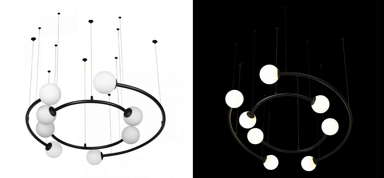 Дизайнерская Модульная Люстра PLANETARY two rings Black 80 см Дизайнерская Модульная Люстра PLANETARY two rings Black 80 см - Loft-Concept в Липецке