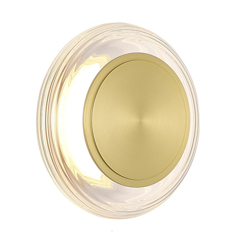 Бра круглое золото/прозрачный Plumpness LED 7 Золотой Прозрачное Стекло в Липецке | Loft Concept 