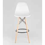 Пластиковый барный стул на ножках из массива бука Eames White варинант исполнения - 5 | Loft Concept в Липецке