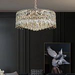 Люстра круглая с хрустальными подвесками на золотистом каркасе Roul Crystal Light варинант исполнения - 12 | Loft Concept в Липецке