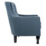 Кресло с мягкой обивкой из льна на 4-х ножках из массива березы Scarlett Armchair blue варинант исполнения - 1 | Loft Concept в Липецке