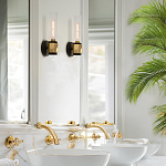 Бра для ванных комнат с прозрачным стеклянным плафоном в форме цилиндра Hinkley варинант исполнения - 17 | Loft Concept в Липецке