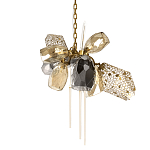 Люстра подвесная со стеклянными плафонами из дымчатого и золотистого с тремя вертикальными подвесками Gilded Mirage  варинант исполнения - 1 | Loft Concept в Липецке