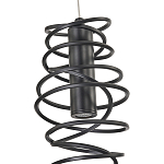 Подвесной светильник светодиодный из металла со спиральным декоративным элементом черный Metal Spiral варинант исполнения - 4 | Loft Concept в Липецке