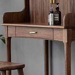 Туалетный стол деревянный с ящиком и зеркалом Moon Walnut Furniture варинант исполнения - 7 | Loft Concept в Липецке