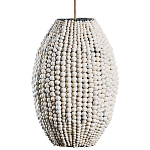 Подвесной светильник вертикальной овальной формы украшенный белыми круглыми бусинами Gradient Oval Pendant Lamp White варинант исполнения - 2 | Loft Concept в Липецке