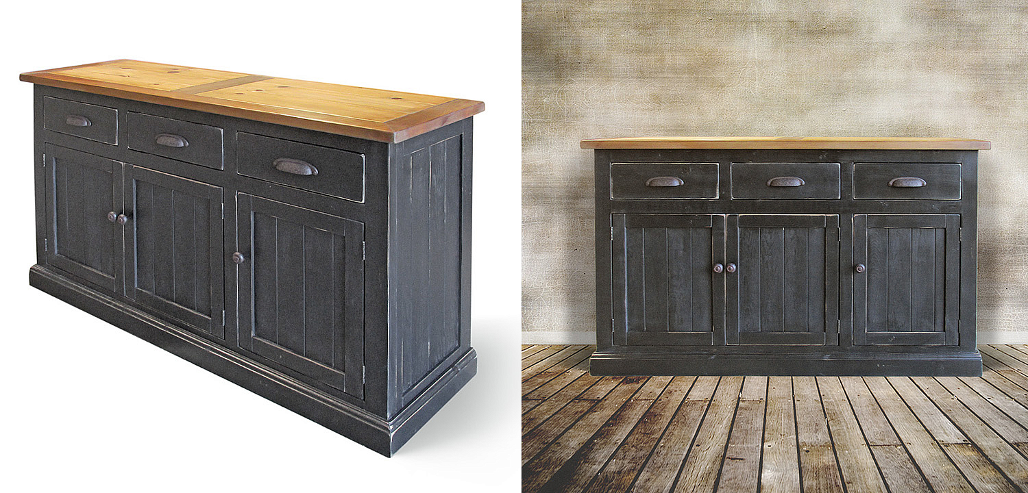 Комод в стиле прованс Brigida Provence HARMONIE Weathered Charcoal Черный Комод в стиле прованс Brigida Provence HARMONIE Weathered Charcoal Черный - Loft-Concept в Липецке