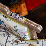 Кресло из натурального бука бежевое с изображением птиц и цветов Beige Green Chinoiserie Garden Armchair варинант исполнения - 4 | Loft Concept в Липецке