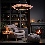 Люстра в форме кольца розовая Warm Pink Light варинант исполнения - 6 | Loft Concept в Липецке