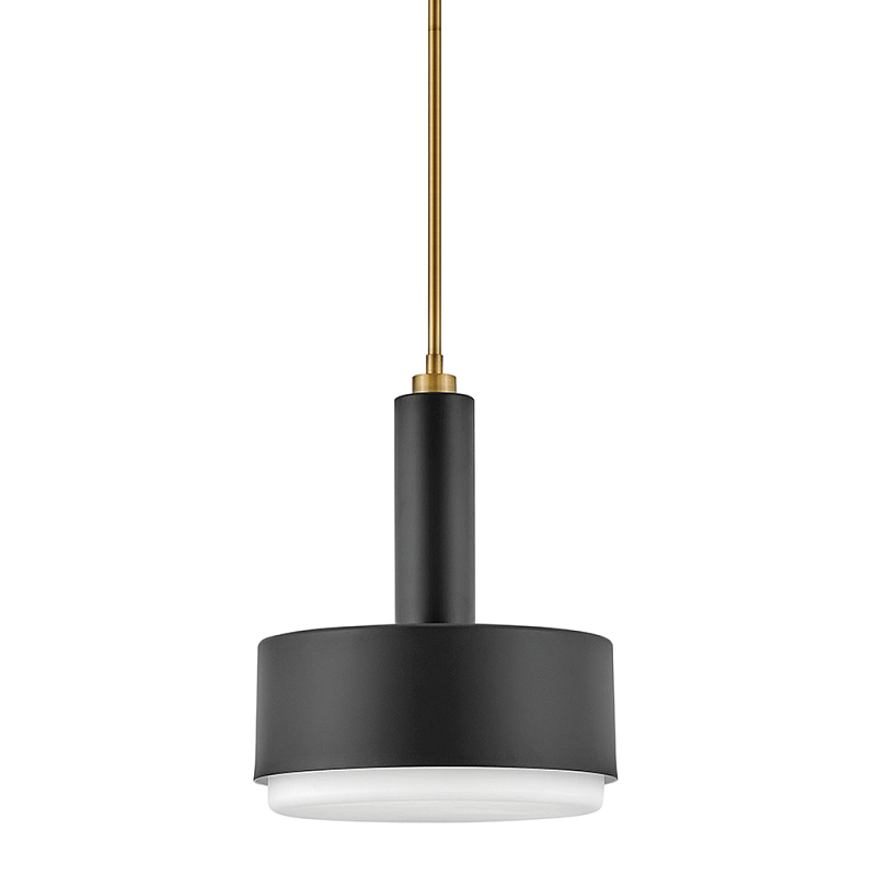 Подвесной светильник цилиндрический с белым плафоном Hinkley Латунь Бронза Белый в Липецке | Loft Concept 