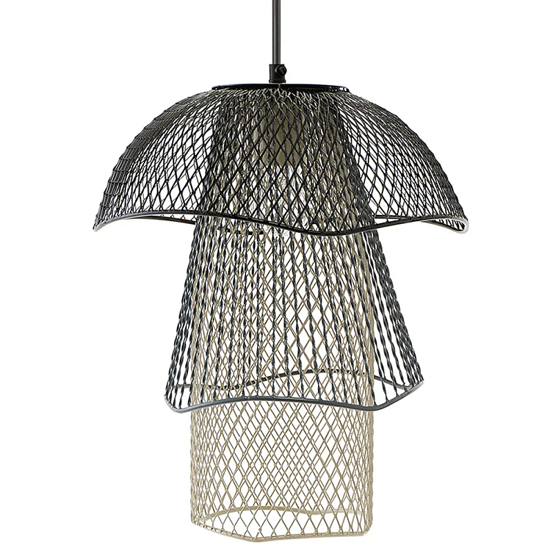 Подвесной светильник Black Grey Mesh Tube Lampshade Hanging Lamp Черный Серый Бежевый в Липецке | Loft Concept 