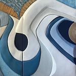 Арт-объект ручной работы Blue Abstraction из 4-х панелей варинант исполнения - 4 | Loft Concept в Липецке