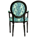 Стул из натурального бука с подлокотниками Ikat Pattern бирюзовый варинант исполнения - 2 | Loft Concept в Липецке