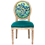 Стул из натурального бука зелёный с цветочным принтом Impressionism in Color варинант исполнения - 1 | Loft Concept в Липецке