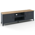 ТВ-тумба из металла и столешницей из массива дуба Metal Wood TV-Stand варинант исполнения - 2 | Loft Concept в Липецке