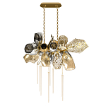 Люстра подвесная с 18-ю стеклянными плафонами с вертикальными подвесками Gilded Mirage  варинант исполнения - 2 | Loft Concept в Липецке