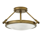 Потолочный светильник цвета латунь с плоским круглым плафоном Hinkley варинант исполнения - 4 | Loft Concept в Липецке