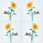 Плитка с узором Подсолнух варинант исполнения - 1 | Loft Concept в Липецке