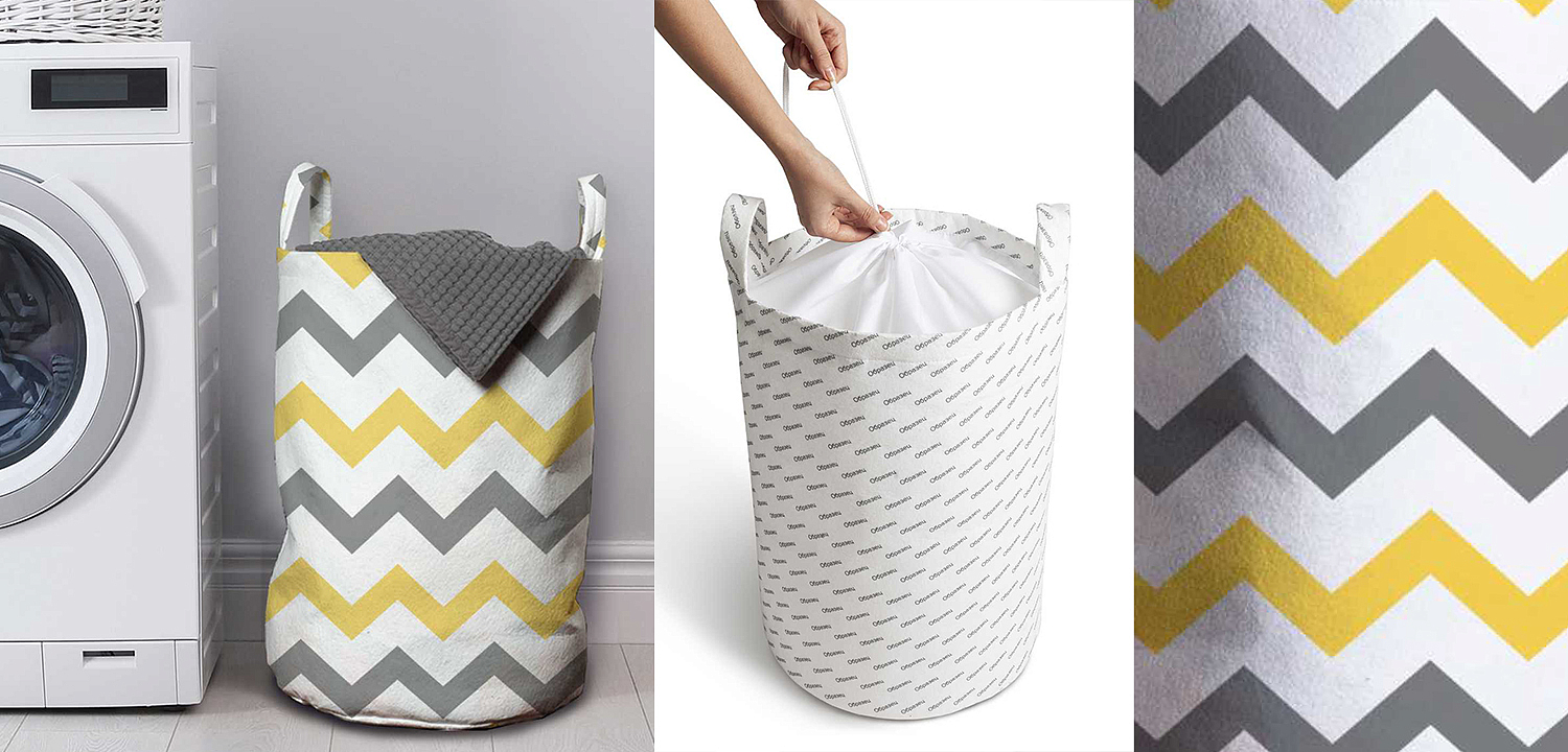 Корзина Mustard and Gray Chevron Basket Корзина Mustard and Gray Chevron Basket - Loft-Concept в Липецке