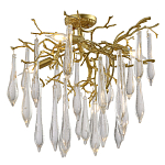 Люстра потолочная с прозрачными стеклянными подвесками в форме капель Droplet Chandelier варинант исполнения - 3 | Loft Concept в Липецке