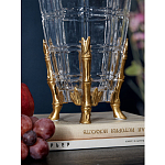 Ваза из прозрачного стекла с бронзовыми ножками и фигурками попугаев Eden Garden porcelain and bronze варинант исполнения - 4 | Loft Concept в Липецке