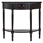 Консоль полукруглая из массива березы с ящиком и полкой в стиле прованс Vintage варинант исполнения - 1 | Loft Concept в Липецке