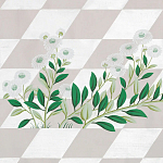 Обои ручная роспись Tiled Meadow Original colourway on Lilac Hint slub silk варинант исполнения - 2 | Loft Concept в Липецке