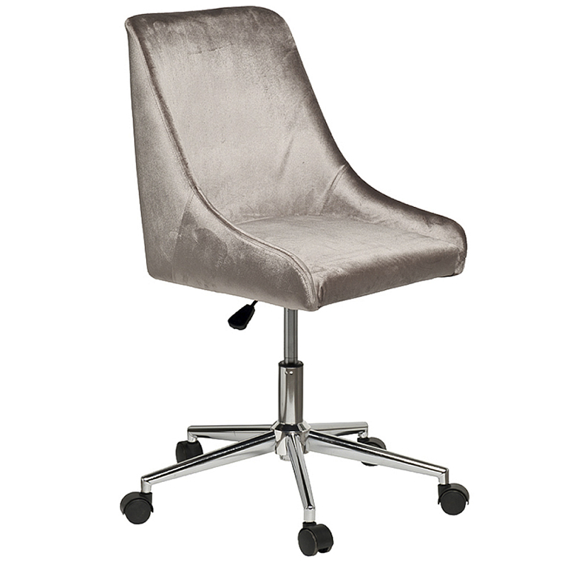 Кресло офисное с обивкой из серого велюра Stylish Velor Office Chair Серый в Липецке | Loft Concept 
