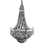 Люстра каплевидной формы украшенная серыми бусинами Wooden Beads Grey Chandelier варинант исполнения - 3 | Loft Concept в Липецке