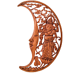 Панно из дерева Ганеша и месяц Panel With Animals варинант исполнения - 1 | Loft Concept в Липецке