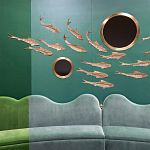 Обои с вышивкой ручной работы Deco Fish Original colourway варинант исполнения - 1 | Loft Concept в Липецке
