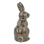 Статуэтка заяц из текстурированной терракоты и покрытый глянцевой краской под бронзу Rabbit Charm  варинант исполнения - 1 | Loft Concept в Липецке