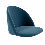 Барный стул со спинкой и металлической подставкой на 4-х деревянных ножках Синий Велюр Vendramin Chair варинант исполнения - 2 | Loft Concept в Липецке