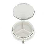 Таблетница карманная круглая с 3-мя отделениями и накладкой из натурального камня Апатит Голубой Silver Stone Pillboxes варинант исполнения - 3 | Loft Concept в Липецке