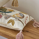 Чехол на подушку с кисточками и вышивкой птиц Ethnic mix Birds Rect варинант исполнения - 5 | Loft Concept в Липецке